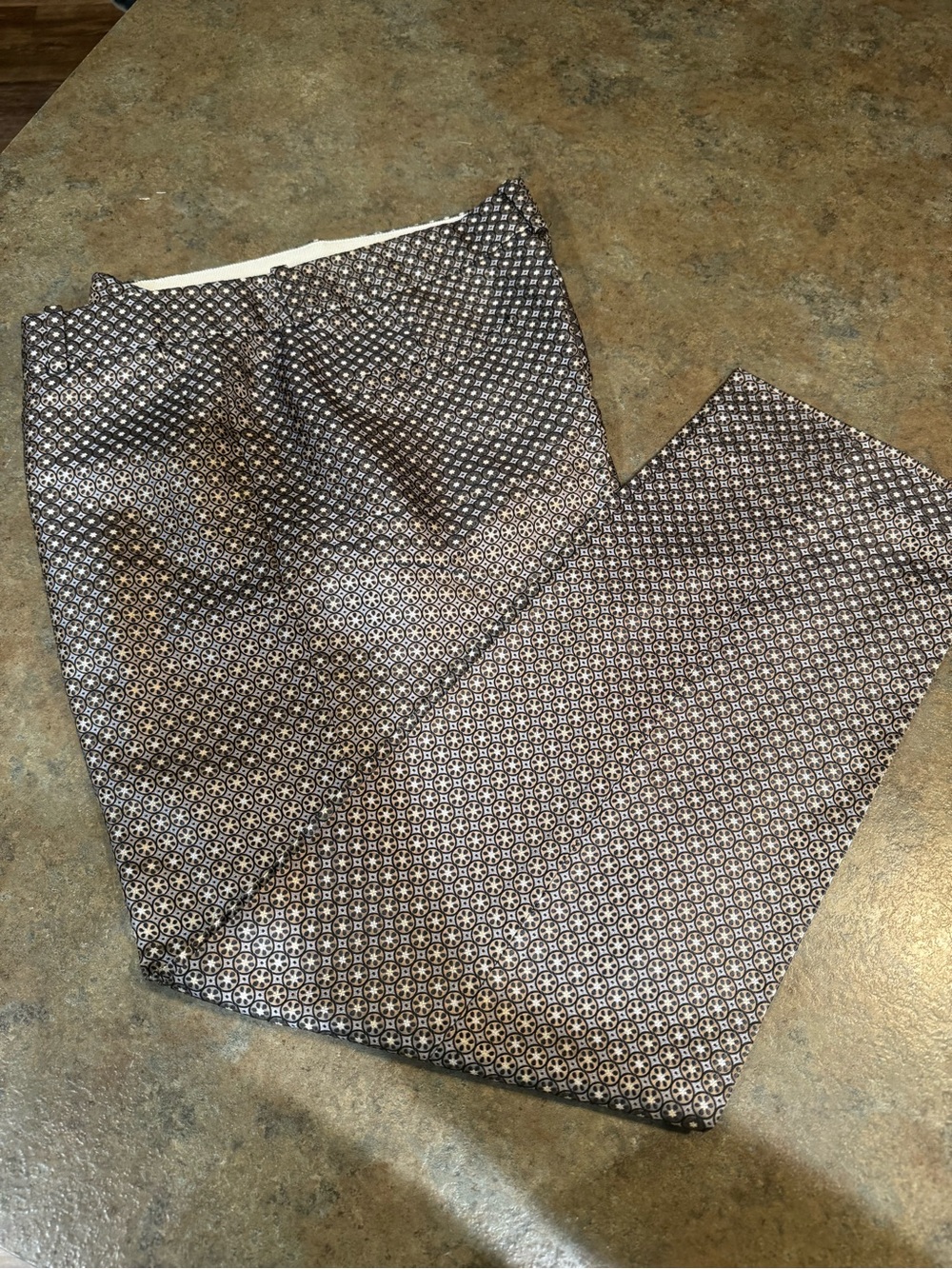 J. Crew Black, Brown and Cream Printed slacks